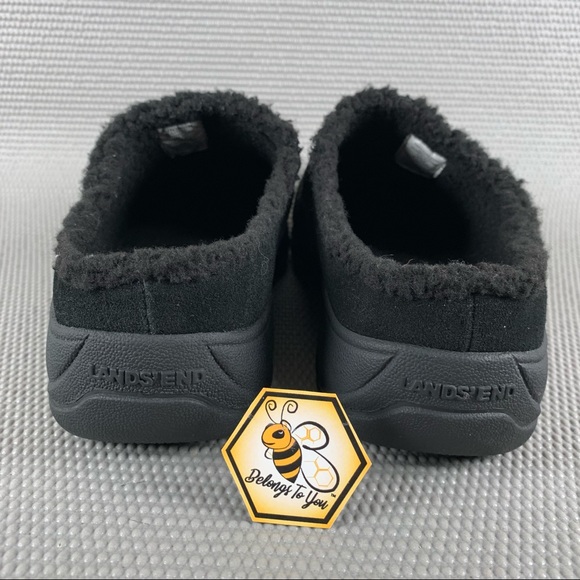 Land’ End All Weather Black Suede Slip On Mules/Clogs Women’s 8D - Picture 5 of 6